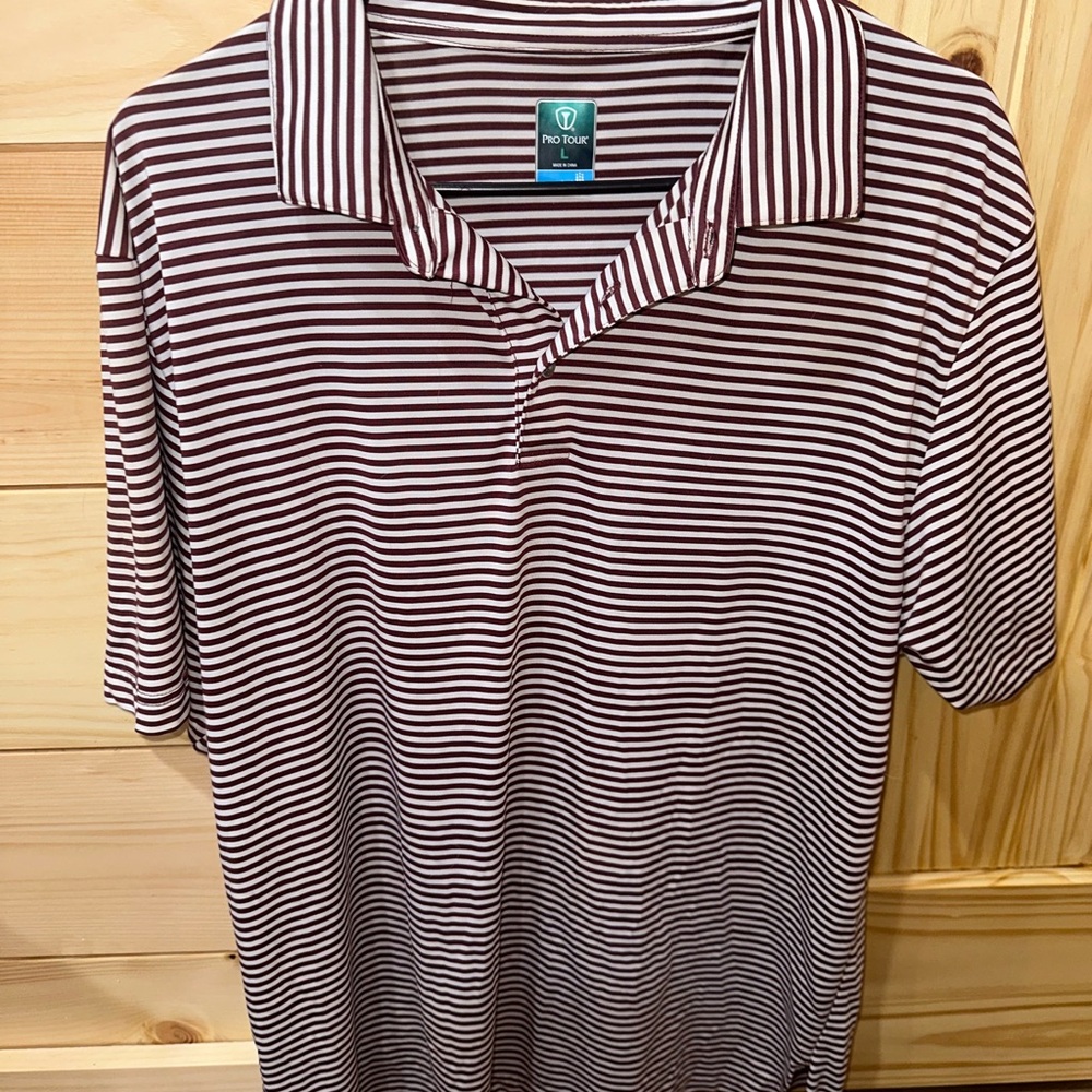 Pro Tour Striped Polo Shirt